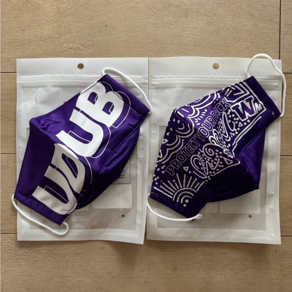 UW Logobrands Purple Reusable Masks - set of 2 - Picture 3 of 7